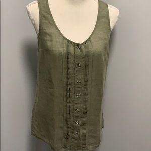Sleeveless Tommy Bahama Olive Shirt, XS,